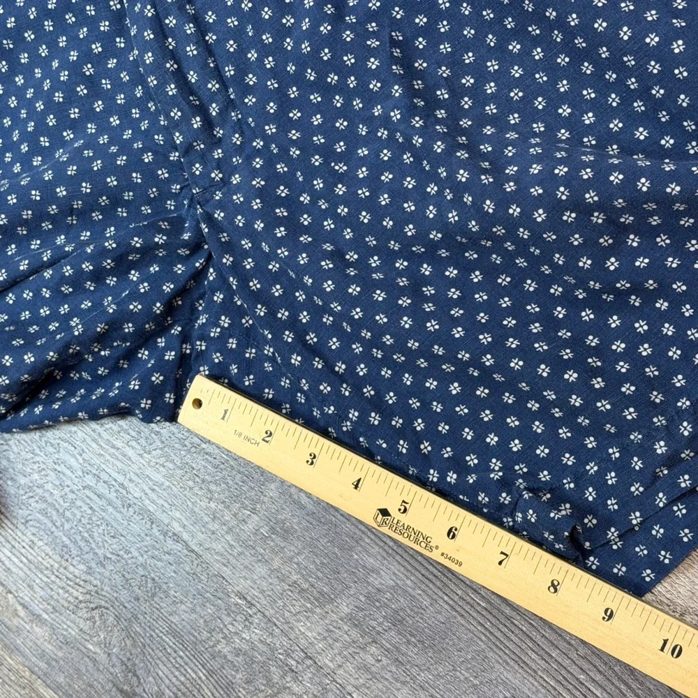 Polo Ralph Lauren Mens 44 Blue Linen Silk Geometric Print Classic Fit Shorts
